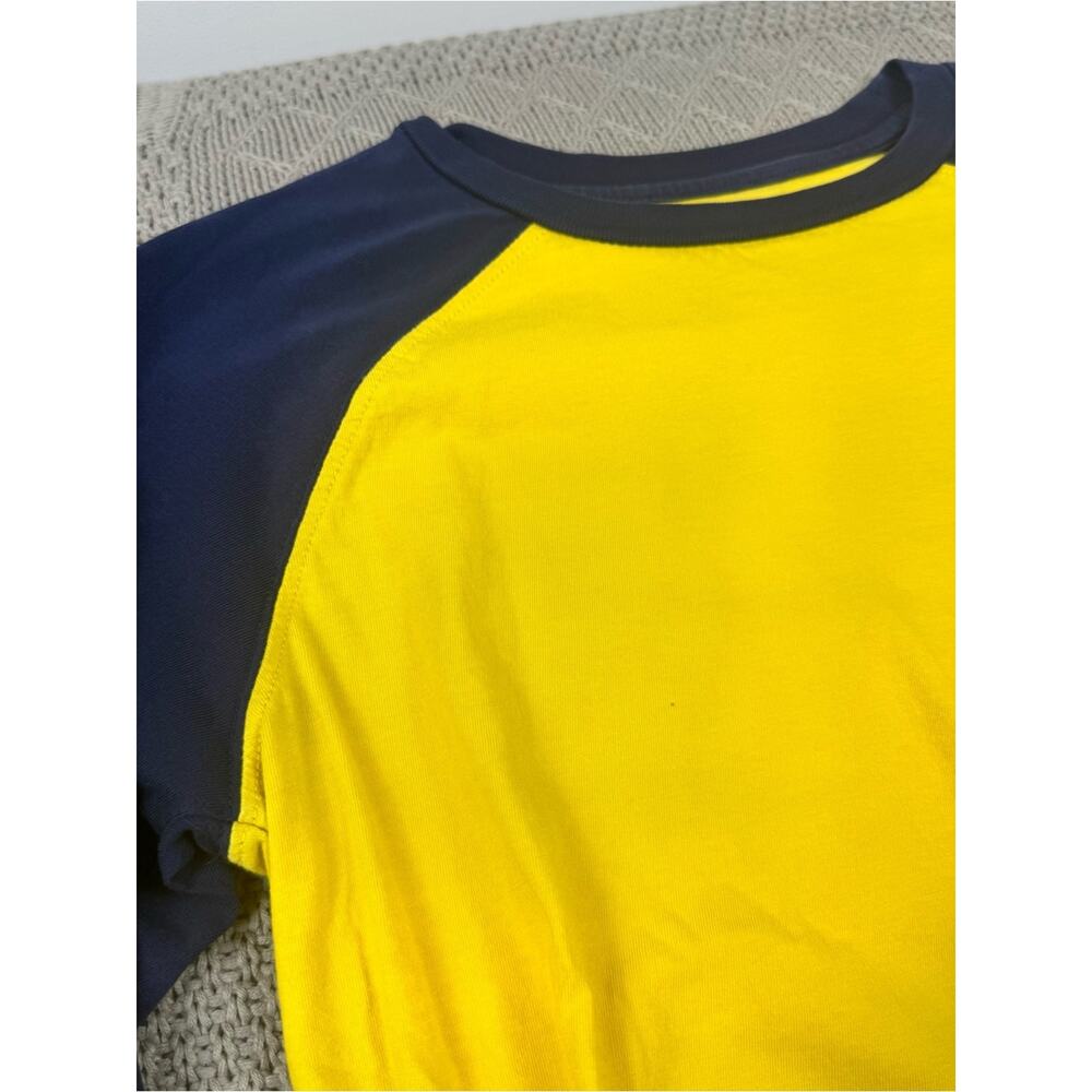 Polo by Ralph Lauren Yellow & Navy Long-Sleeve 67 Raglan Tee M - Picture 2 of 14
